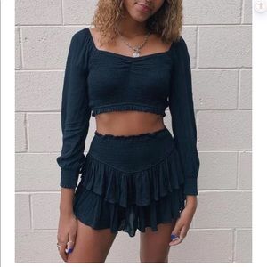 Black mini skirt
